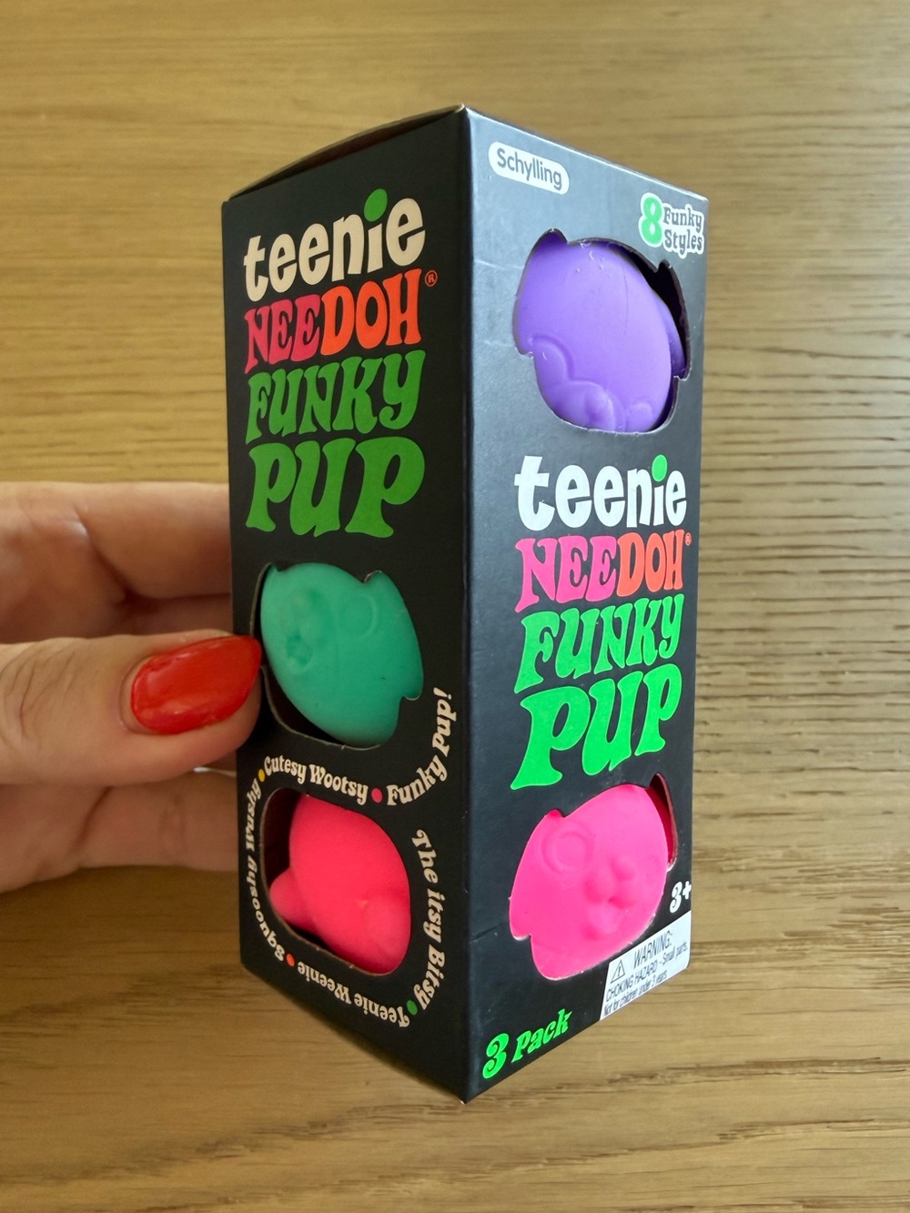 🐶Teenie Needoh Funky Pup 3-Pack - 💜💚🩷 NWT